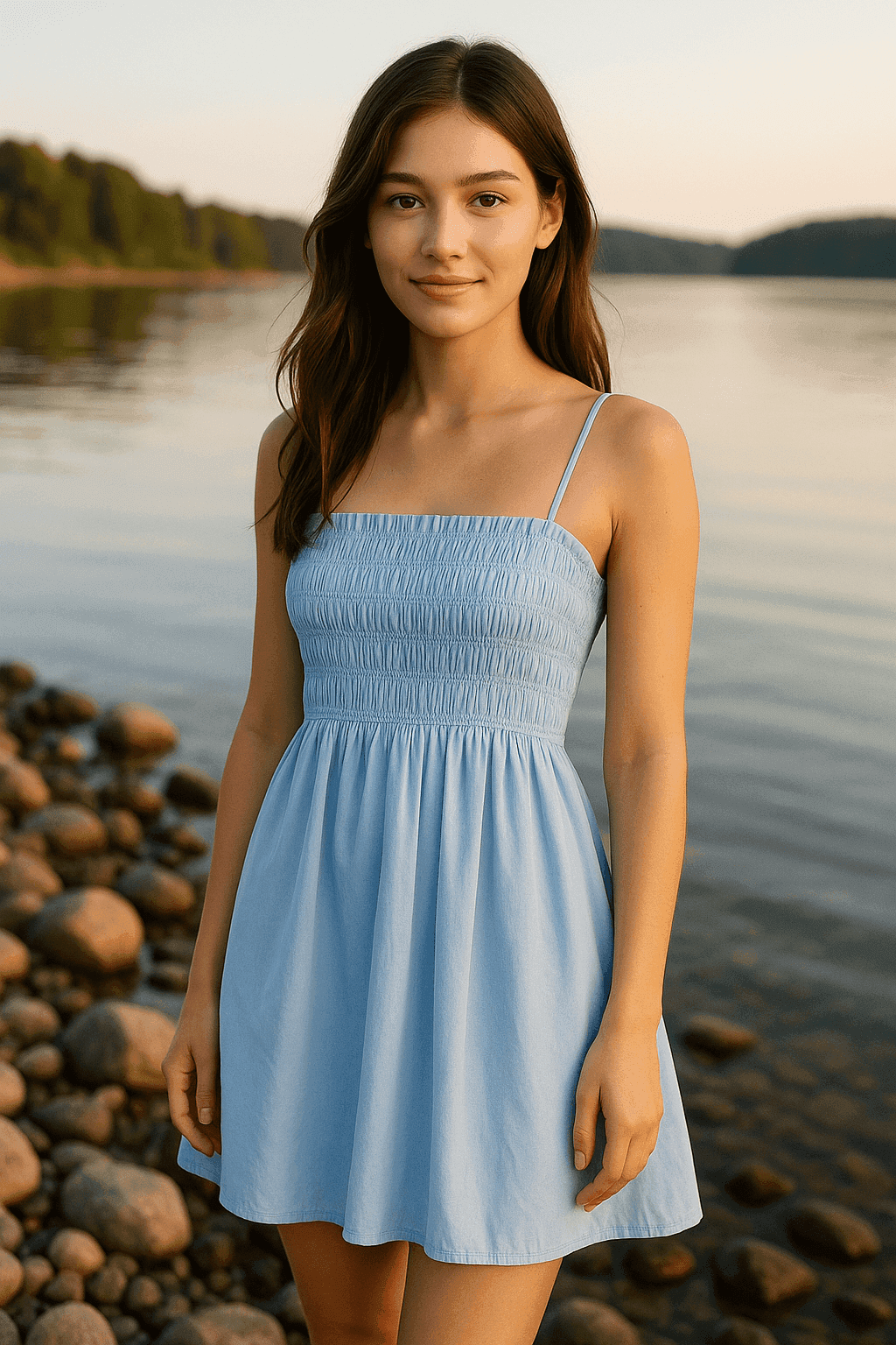 Mannequin → Model – after (Turn mannequin shots into on‑model images with natural skin and shadows.)