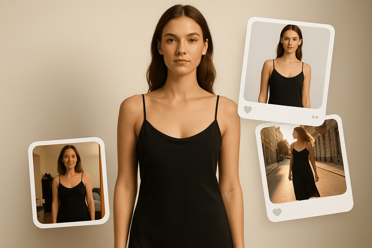 AI-generated on-model photo showcasing a fast go-to-market collection